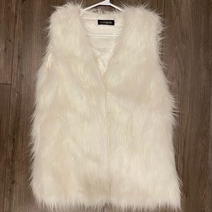 Faux Fur White Vest
